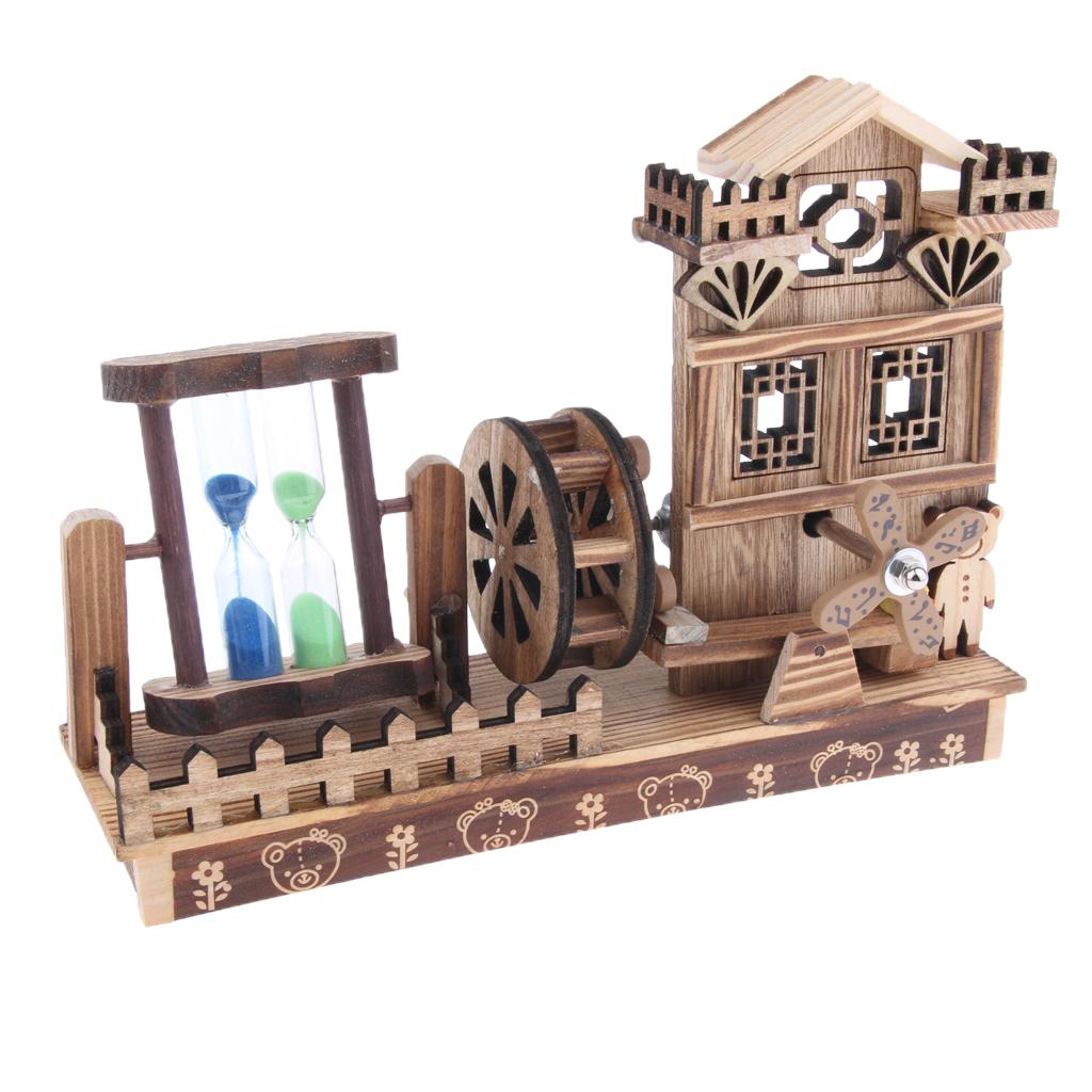 Countryside Windmill & Waterwheel Wooden Music Box Mechanism Musical Boxes