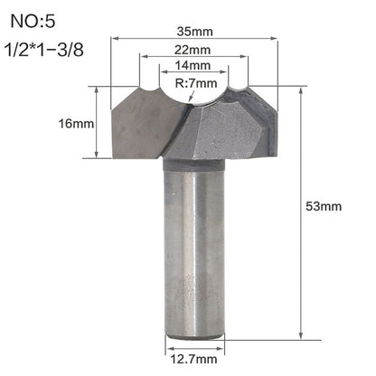 1/2inch Shank Double Arc Dragon Ball Woodworking Router Bit Type 5