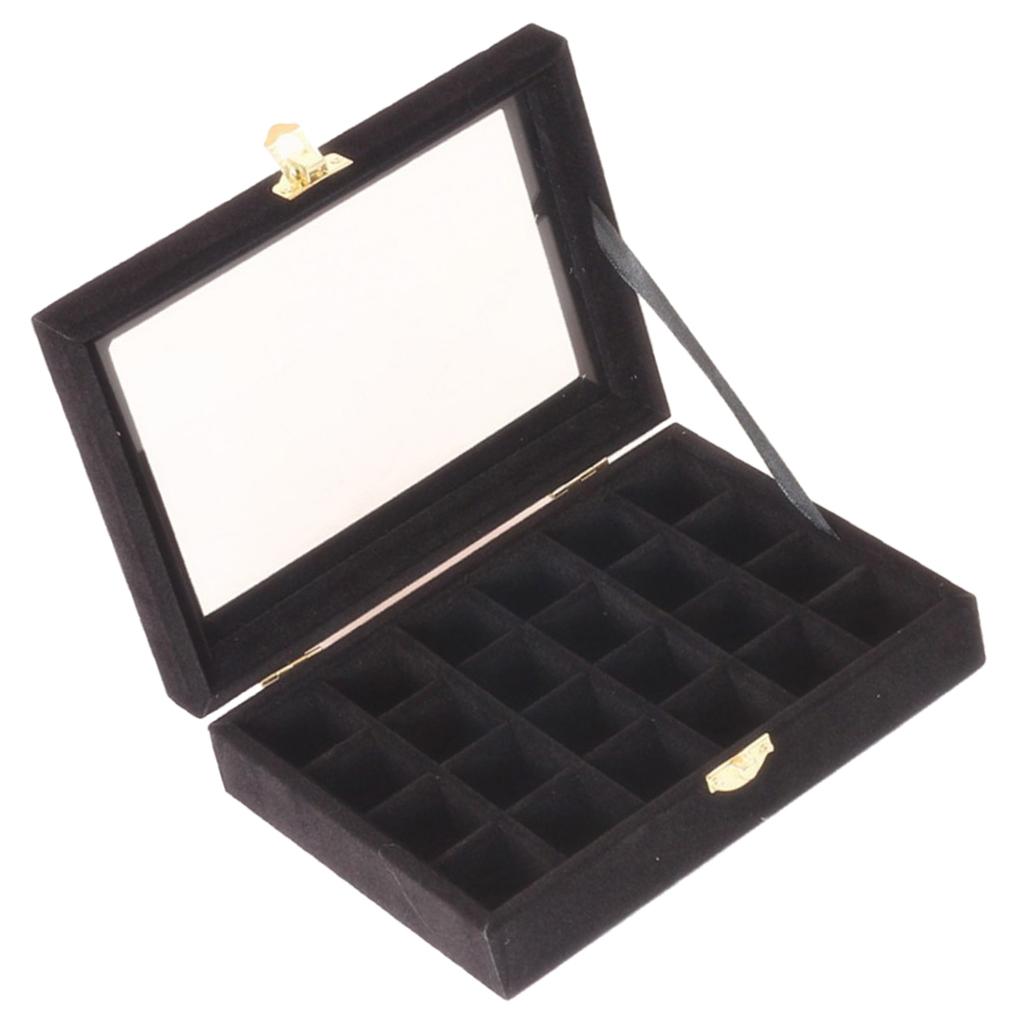 Jewelry Earring Display Case Storage Box Organizer Holder Gift 24slot Black