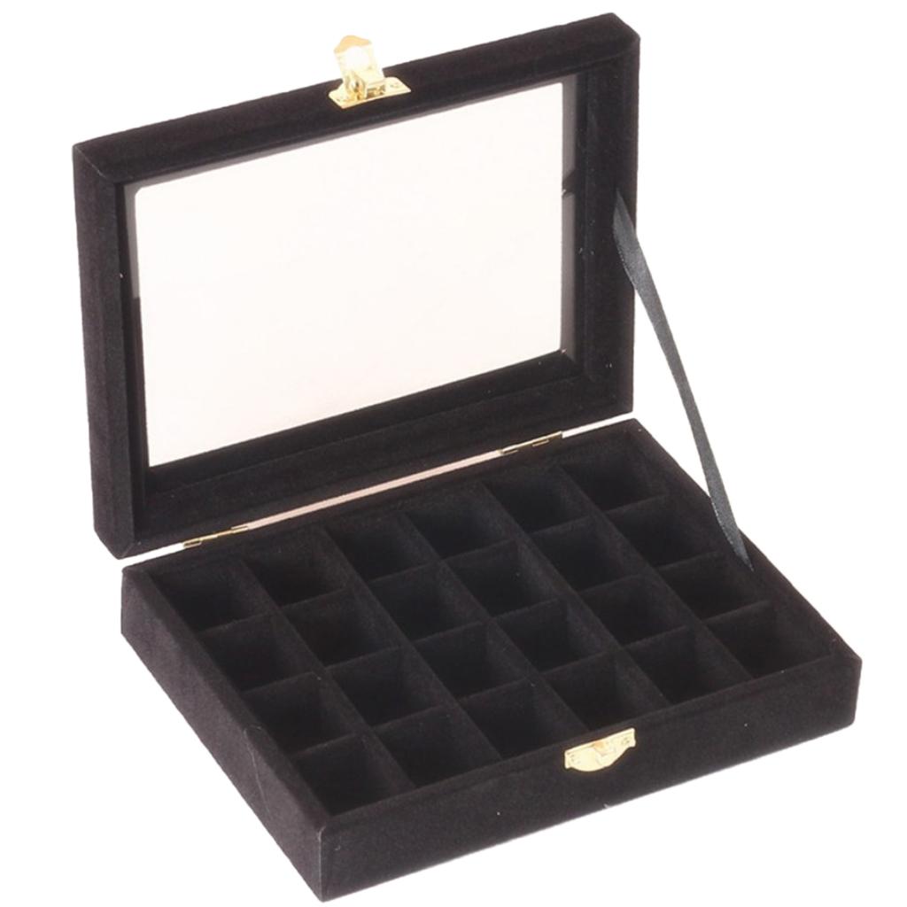 Jewelry Earring Display Case Storage Box Organizer Holder Gift 24slot Black