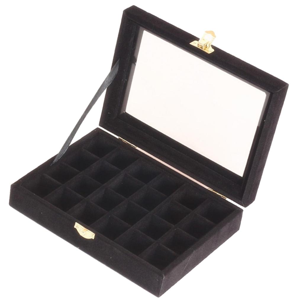 Jewelry Earring Display Case Storage Box Organizer Holder Gift 24slot Black