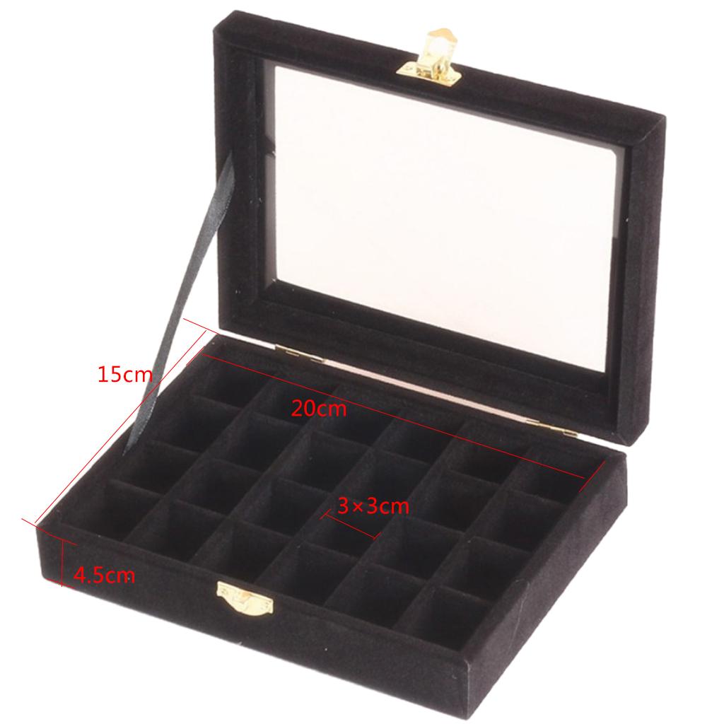 Jewelry Earring Display Case Storage Box Organizer Holder Gift 24slot Black