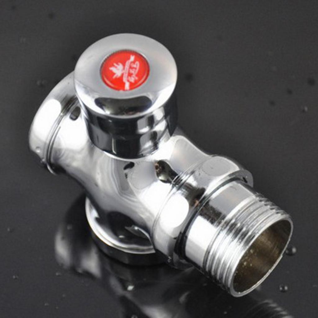 Toilet Push Flush Valve Surface Mounted Flusher Alloy 0.75 Inch