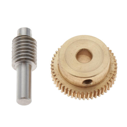 0.5 Modulus Brass Worm Gear Wheel + Gear Shaft Set  50 Tooth