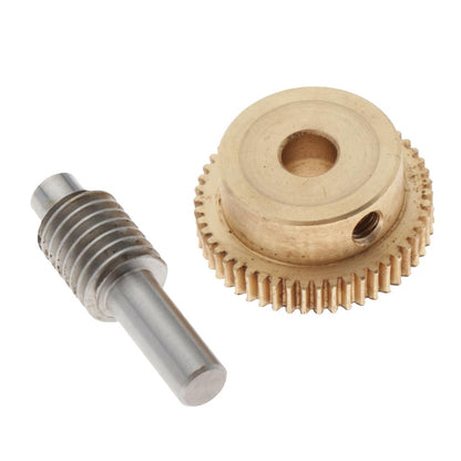 0.5 Modulus Brass Worm Gear Wheel + Gear Shaft Set  50 Tooth