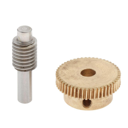 0.5 Modulus Brass Worm Gear Wheel + Gear Shaft Set  50 Tooth