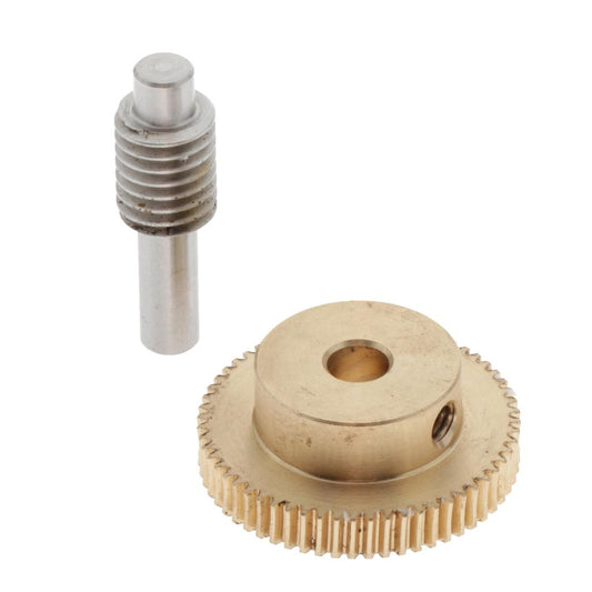 0.5 Modulus Brass Worm Gear Wheel + Gear Shaft Set  60 Tooth