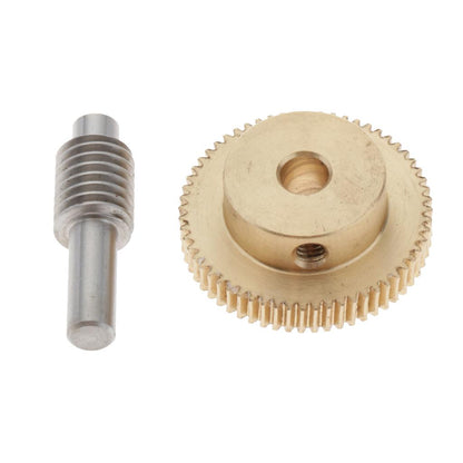 0.5 Modulus Brass Worm Gear Wheel 60 Tooth  + Steel Gear Shaft Set 