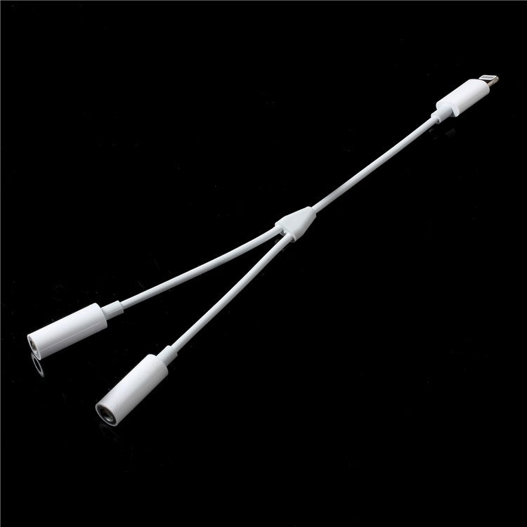 Lightning Male to Dual 3.5mm Female Headphone Jack Audio Adapter Cable for iPhone