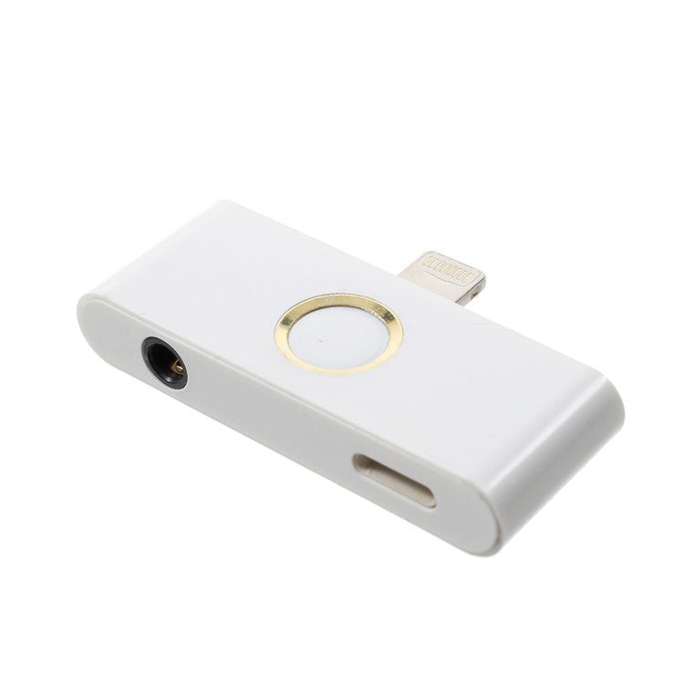 2 in 1 Home Button to Audio Jack + Lighting 8 Pin Charging Port Adapter for iPhone X/8/8 Plus - Gold