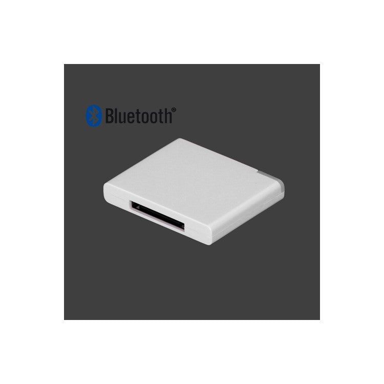 Bluetooth Music Audio Receiver Adapter for iPod iPhone 30-Pin Dock Speaker - White