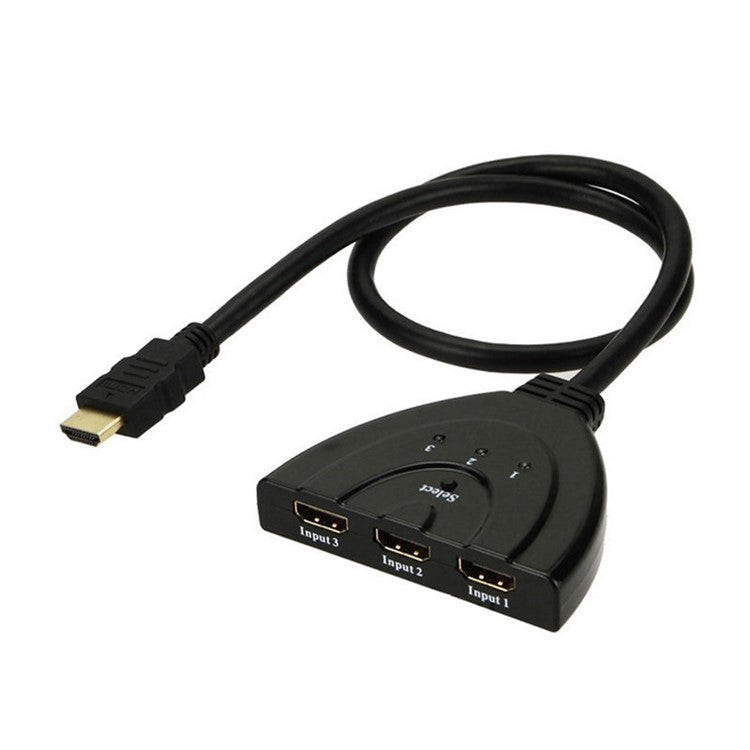 3 in 1 HDMI Switcher HDMI Splitter with High-Speed Cable for HD 1080P 3D Player - Black