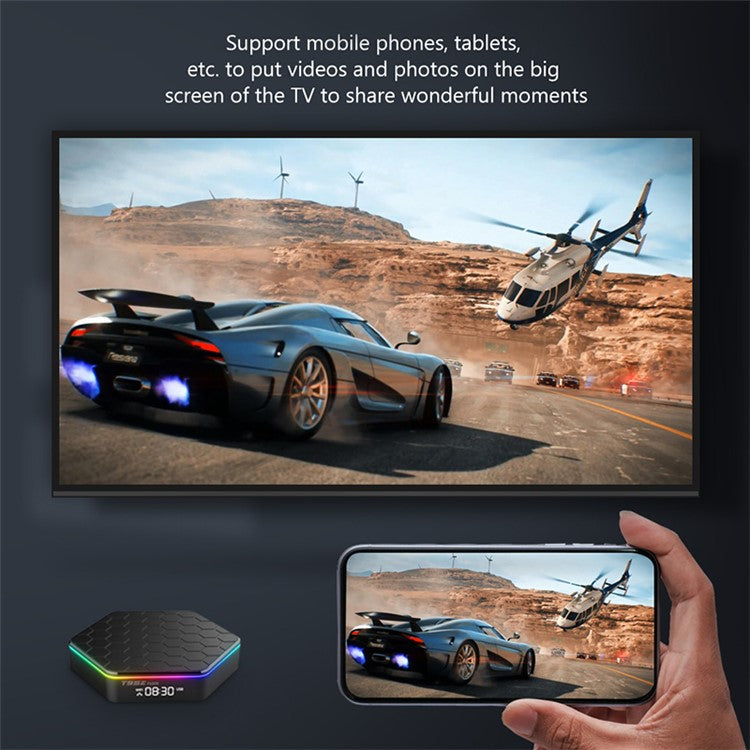 T95z Plus Android 12.0 TV Box 4GB+64GB EU Plug Quad Core 6K HD Video Player WiFi Bluetooth-compatible 5.0 Set Top Box