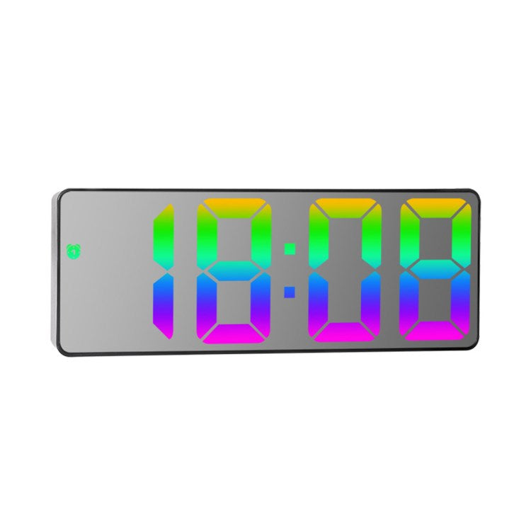 0725 LED Clock Electronic Digital Alarm Clock Colorful Desktop Clock 12 / 24H Display for Home, Office, Kids - Style C