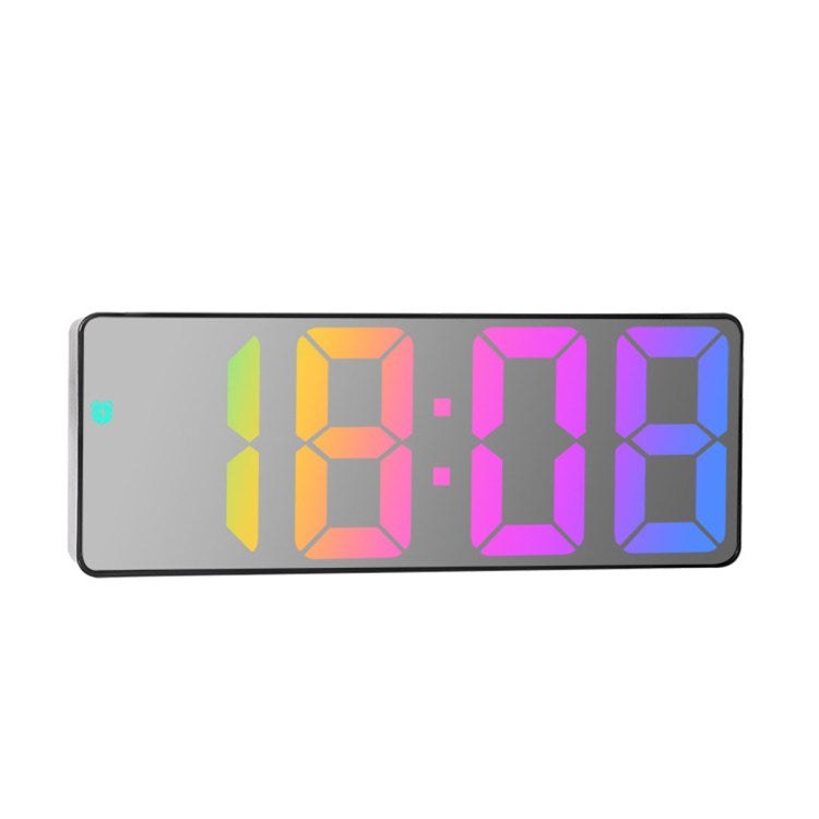 0725 LED Clock Electronic Digital Alarm Clock Colorful Desktop Clock 12 / 24H Display for Home, Office, Kids - Style D