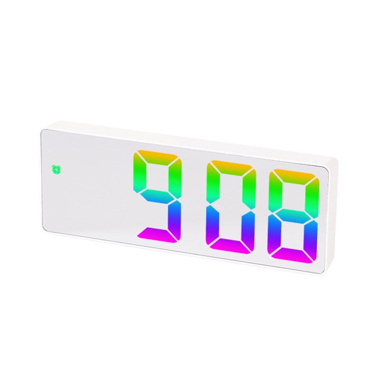 0725 LED Clock Electronic Digital Alarm Clock Colorful Desktop Clock 12 / 24H Display for Home, Office, Kids - Style E