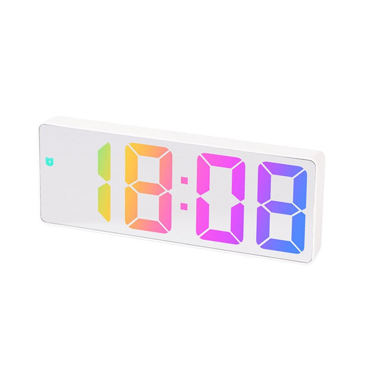 0725 LED Clock Electronic Digital Alarm Clock Colorful Desktop Clock 12 / 24H Display for Home, Office, Kids - Style F