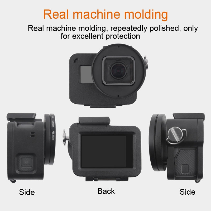 Housing Shell CNC Aluminum Alloy Protective Cage with Insurance Frame & 52mm UV Lens for GoPro HERO7 Black /6 /5 (Blue)