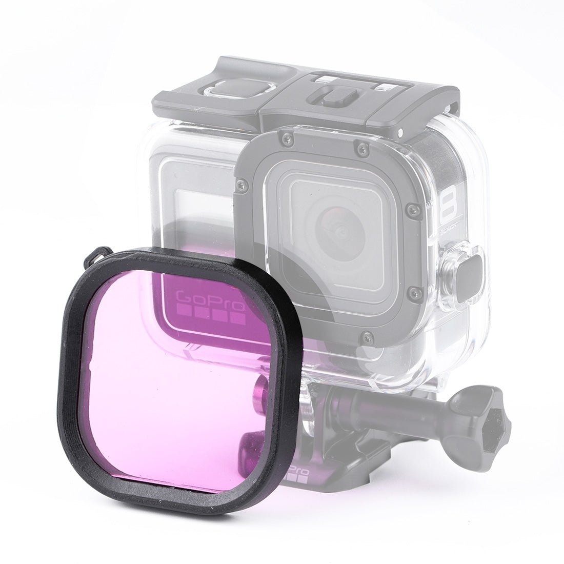 Square Housing Diving Color Lens Filter for GoPro HERO8 Black Original Waterproof Housing (Purple)