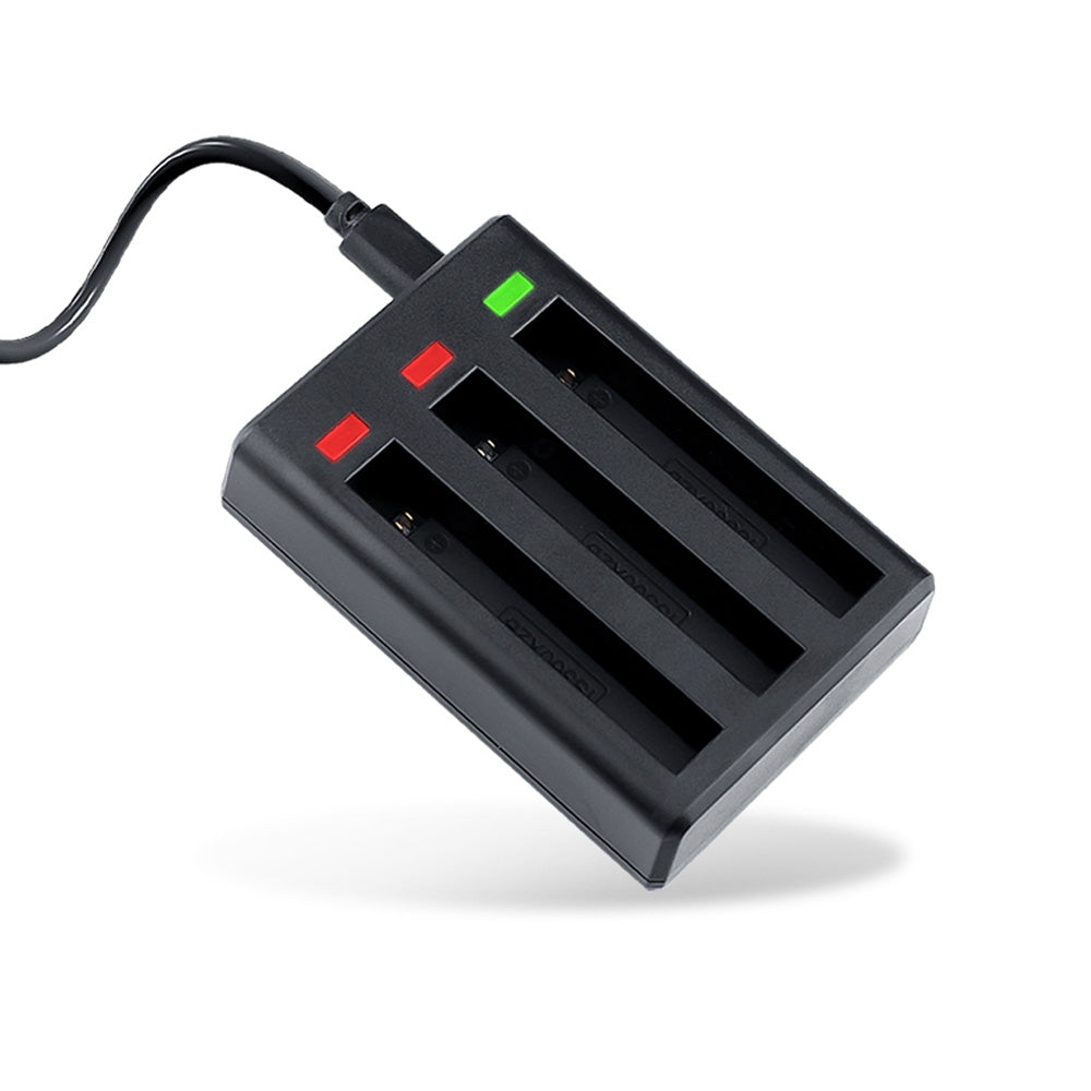 Tri-Slot Batteries Fast Charger for Insta360 One X2(Black)