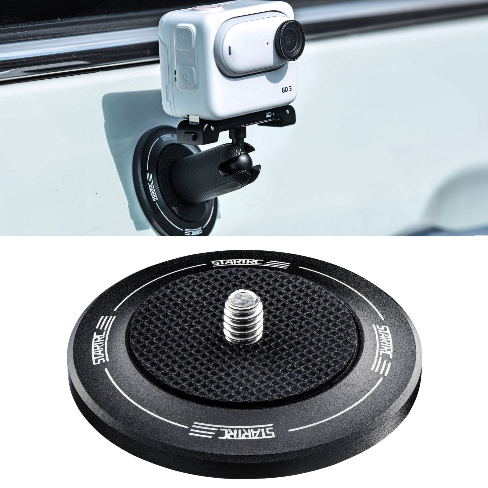 STARTRC Magnetic Base 1/4 Interface Metal Mount (Black)