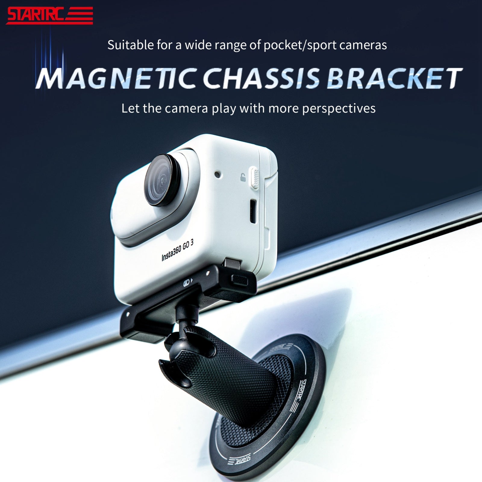 STARTRC Magnetic Base 1/4 Interface Metal Mount (Black)