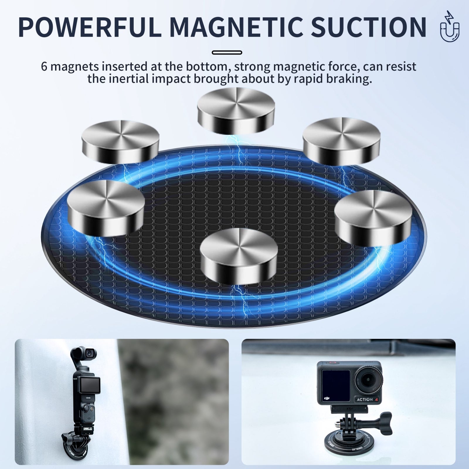 STARTRC Magnetic Base 1/4 Interface Metal Mount (Black)