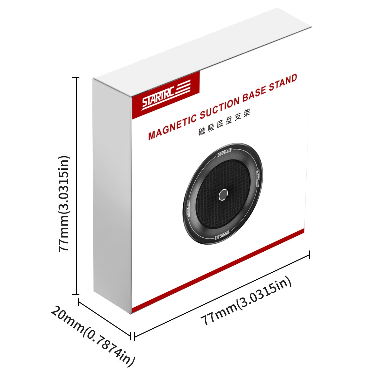 STARTRC Magnetic Base 1/4 Interface Metal Mount (Black)