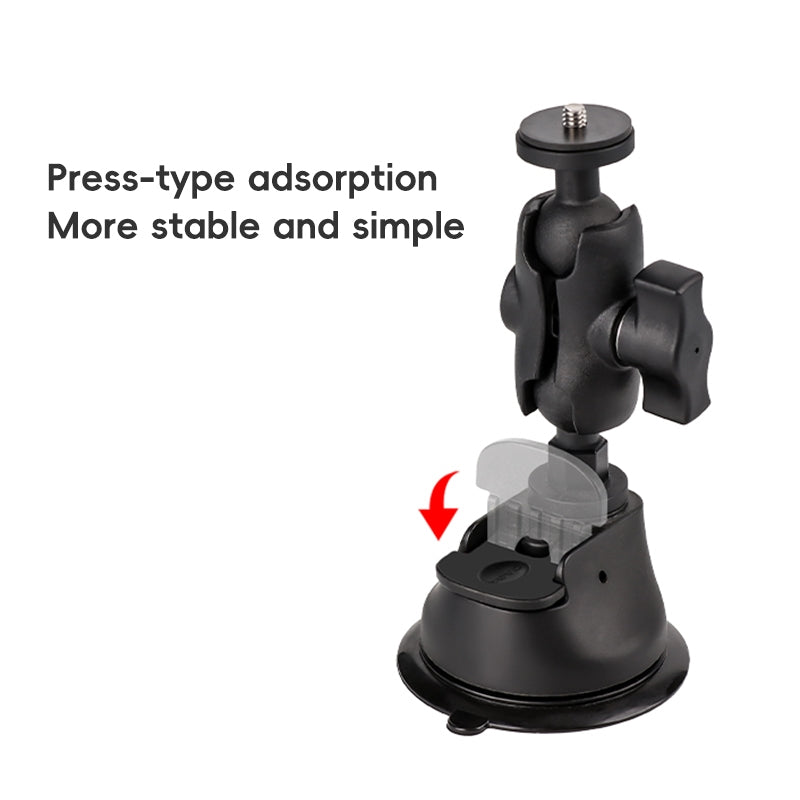 1/4 inch Screw Dual-Leg  Suction Cup Mount and 2 x Single-leg Car Suction Cup Mount Crab Clamps Set (Black)