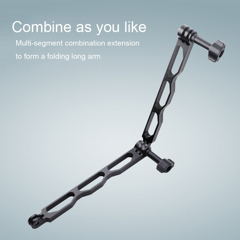 Aluminum Extension Arm Grip Extenter for GoPro, Insta360, DJI and Other Action Cameras(Black)
