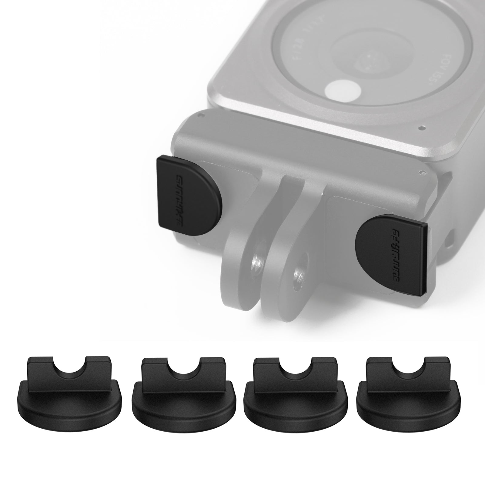 Sunnylife DC339 4 PCS Silicone Anti-release Plug for DJI Action 2 (Black)