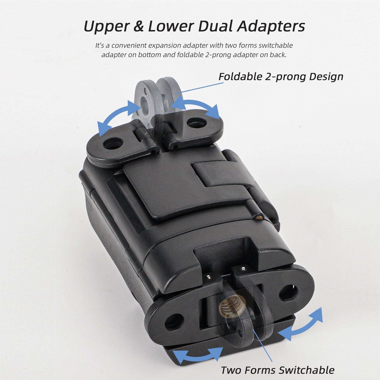 For DJI OSMO Pocket 3 Sunnylife Expansion Adapter Foldable Dual Hooks Adapter Protective Case Bracket (Black)