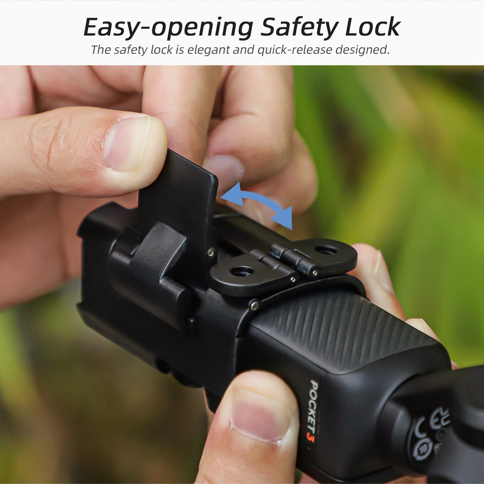 For DJI OSMO Pocket 3 Sunnylife Expansion Adapter Foldable Dual Hooks Adapter Protective Case Bracket (Black)