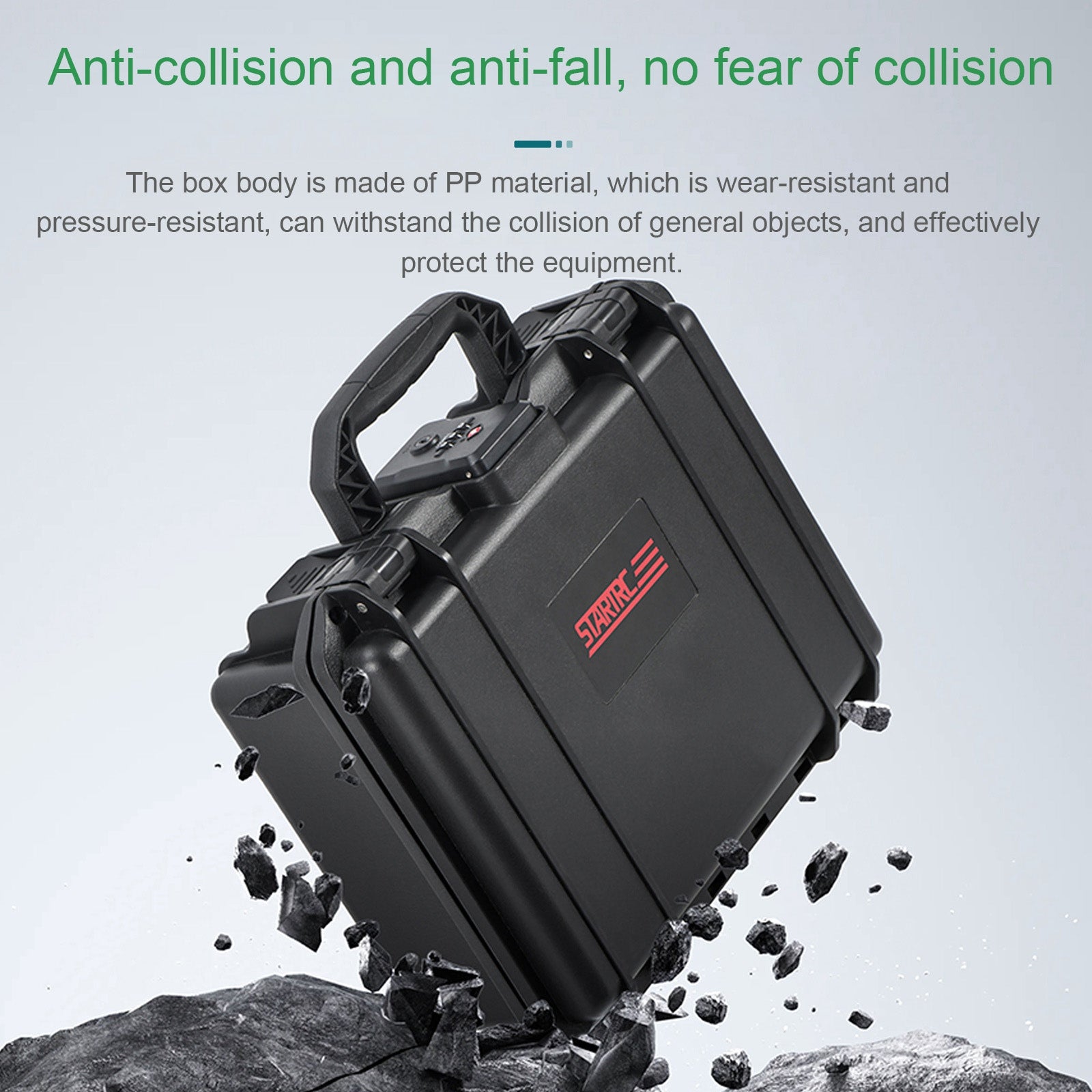 For DJI Osmo Pocket 3 STARTRC TSA Combination Lock Waterproof EVA ABS Dual-layer Suitcase Storage Box (Black)