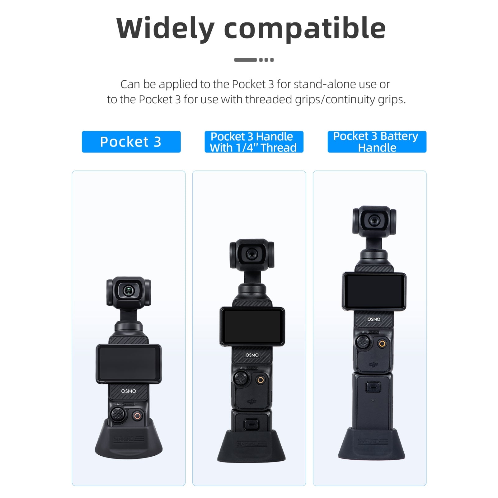 For DJI Osmo Pocket 3 STARTRC Silicone Desktop Base Bracket (Black)