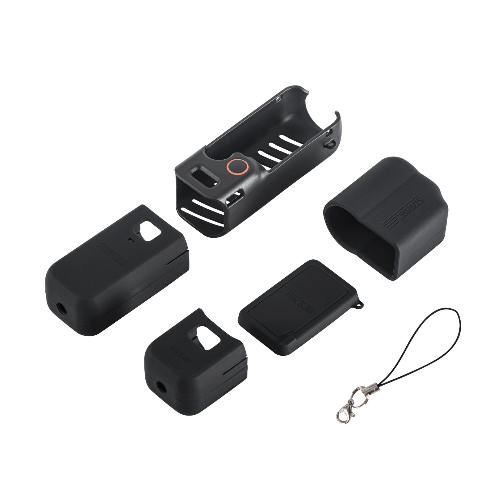 For DJI OSMO Pocket 3 STARTRC 5 in 1 Body Lens Handle Screen Silicone TPU Case (Black)