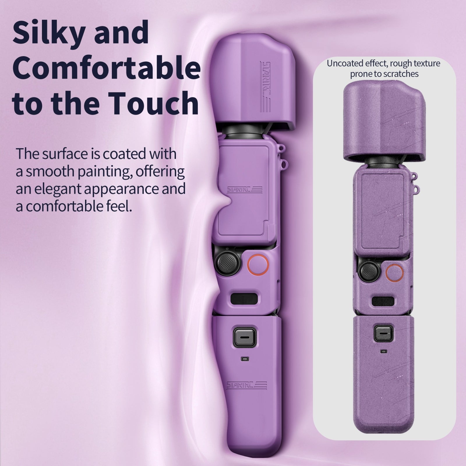 For DJI OSMO Pocket 3 STARTRC 5 in 1 Body Lens Handle Screen Silicone TPU Case (Purple)
