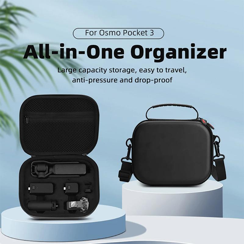 For DJI OSMO Pocket 3 BRDRC Full Set Portable Carrying Case Shoulder Storage Bag (Black)
