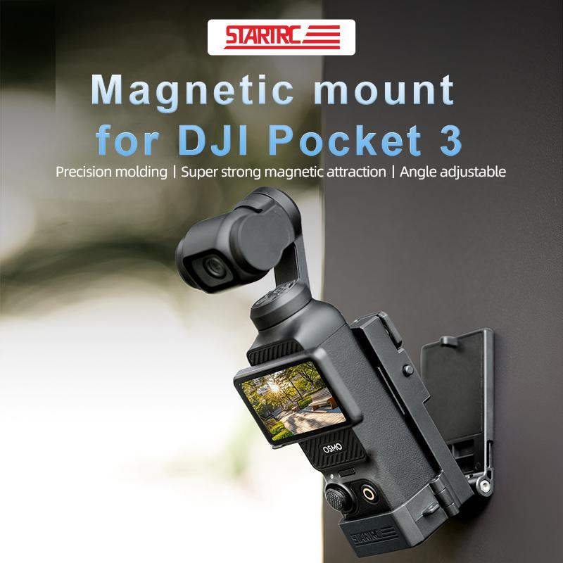 For DJI Osmo Pocket 3 STARTRC Folding Magnetic Mount Base Fixed Bracket (Black)