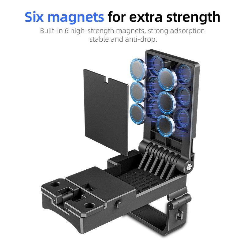 For DJI Osmo Pocket 3 STARTRC Folding Magnetic Mount Base Fixed Bracket (Black)