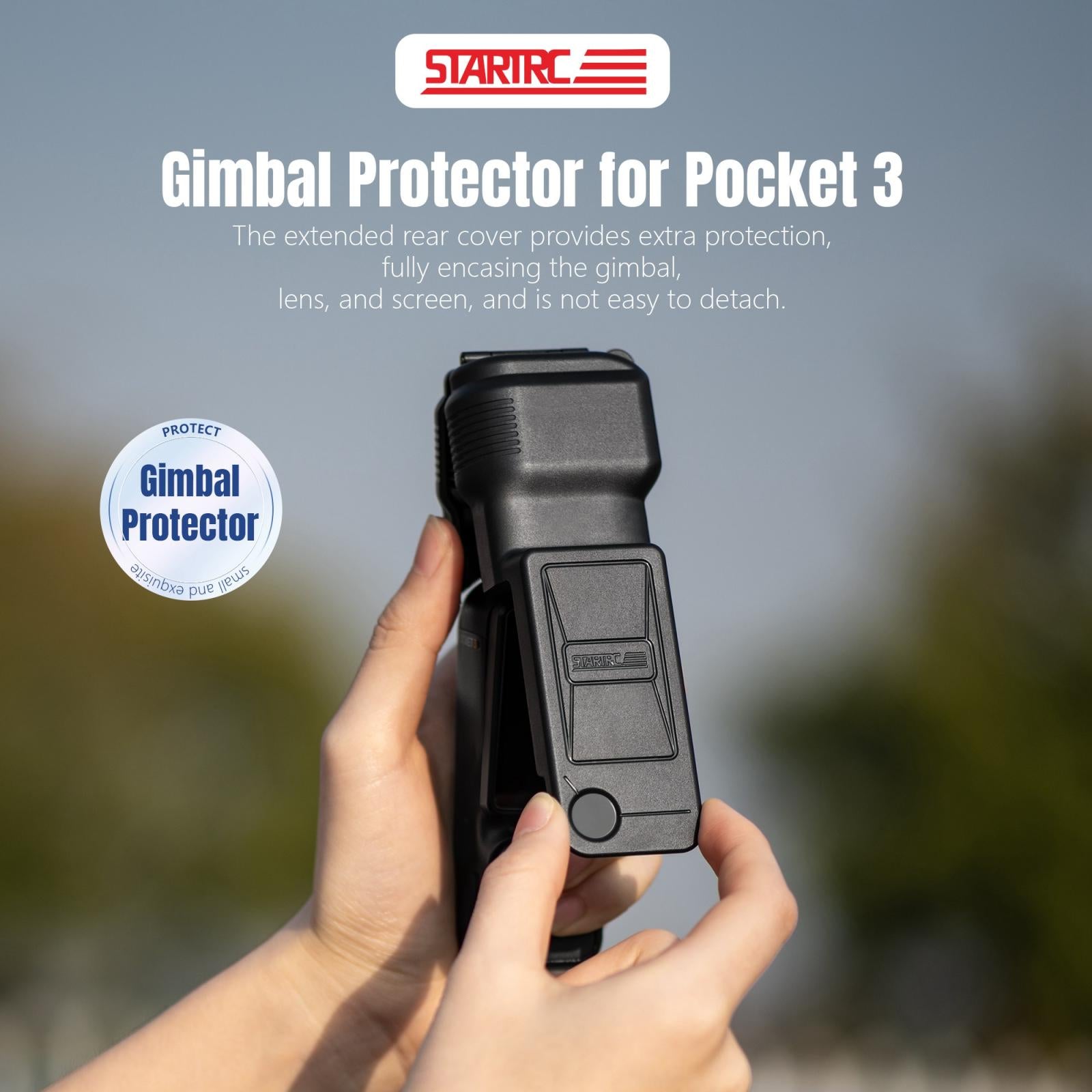 For DJI Osmo Pocket 3 STARTRC Gimbal Protective Cover Camera Lens Protective Case (Black)