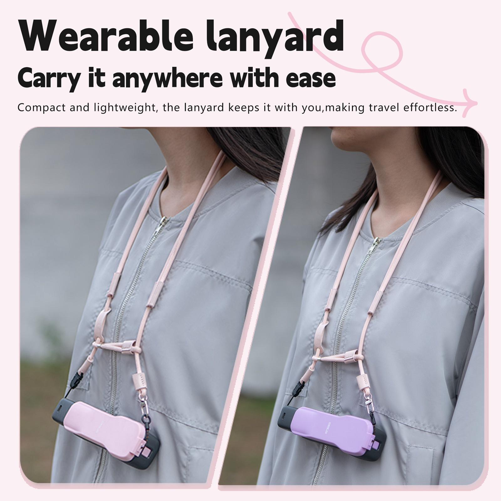 For DJI Osmo Pocket 3 STARTRC Storage Box Protective Case with Lanyard (Pink)