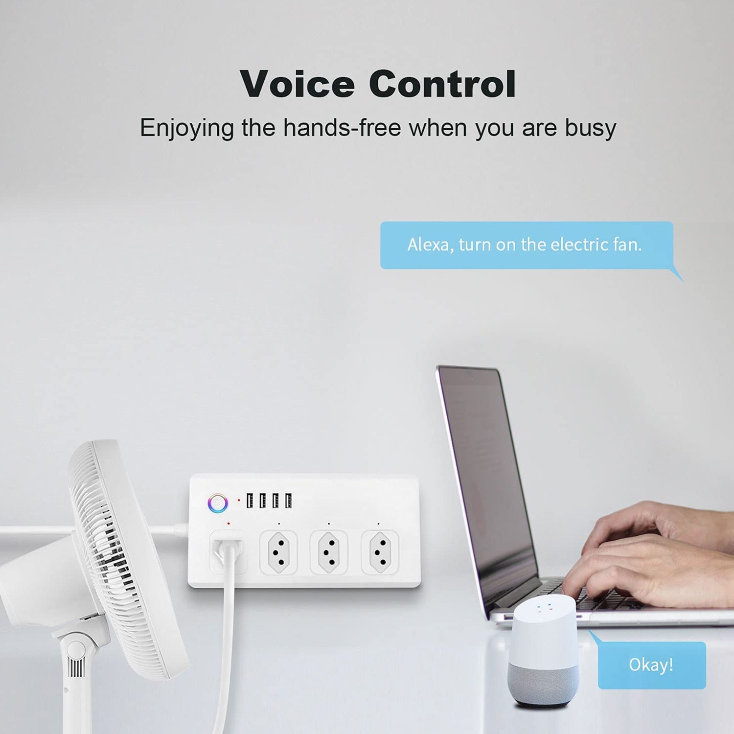 WiFi 10A SM-SO301-B 4 Holes + 4 USB Multi-purpose Smart Power Strip, Brazil Plug
