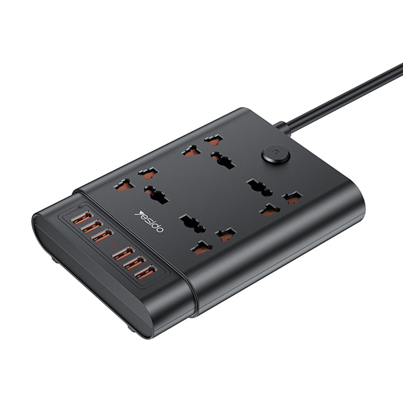 Yesido MC-08 4 Ports + 6 USB Ports 2650W Multi-functional High Power Socket(EU Plug)