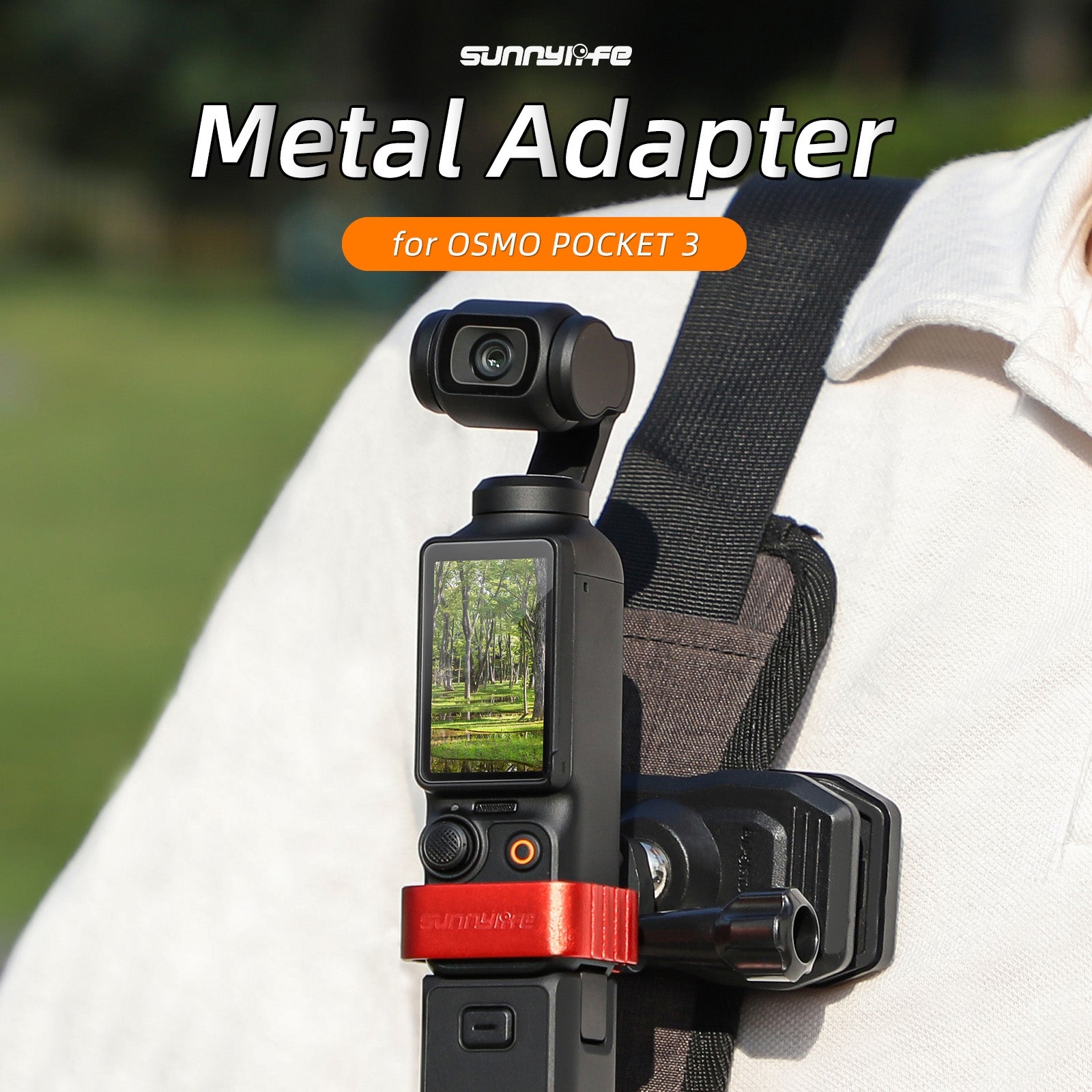 For DJI OSMO Pocket 3 Metal Expansion Bracket Adapter Frame Holder with Screw(Red)