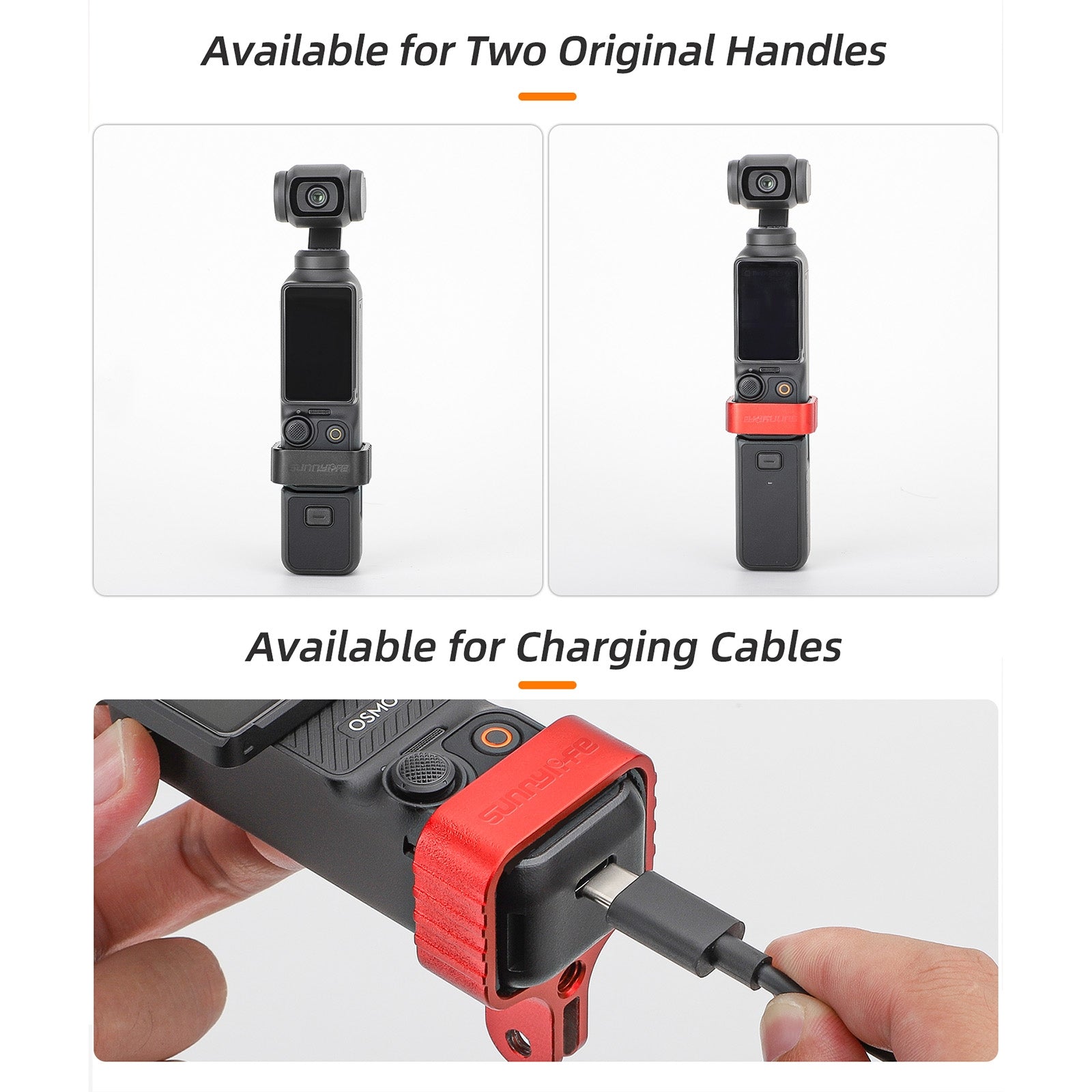 For DJI OSMO Pocket 3 Metal Expansion Bracket Adapter Frame Holder with Screw(Red)