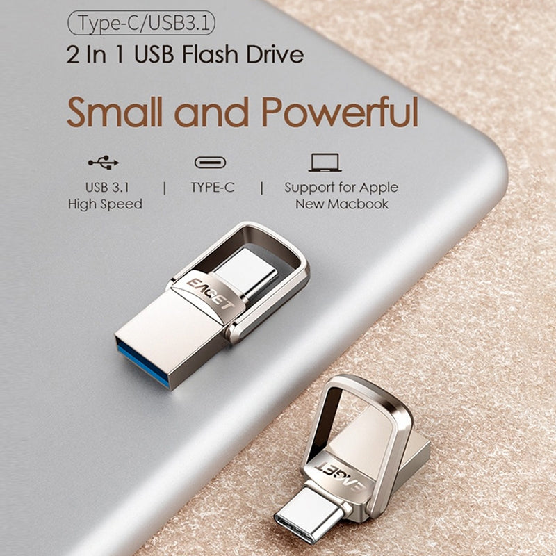 128G USB 3.1 + USB-C Interface Metal Twister Flash U Disk, Standard