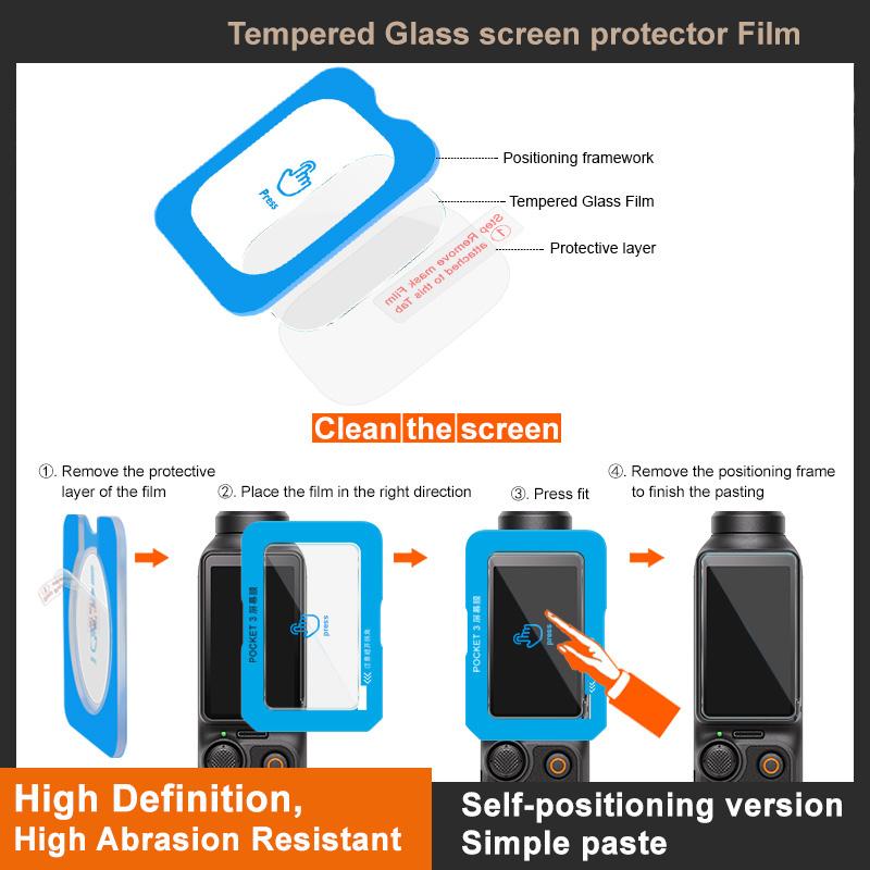 For DJI Osmo Pocket 3 imak Tempered Glass Film, Self-positioning Version