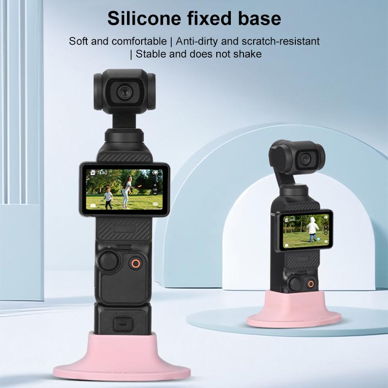 For DJI OSMO Pocket 3 BRDRC Silicone Desktop Base Bracket(Blue)
