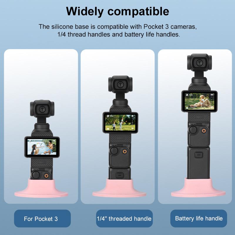 For DJI OSMO Pocket 3 BRDRC Silicone Desktop Base Bracket(Red)